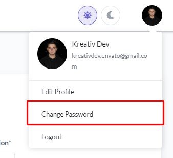Admin Change Password Page