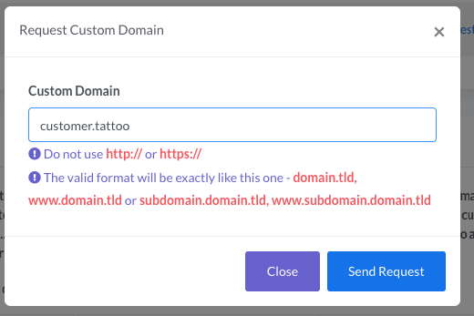 Custom Domain Request