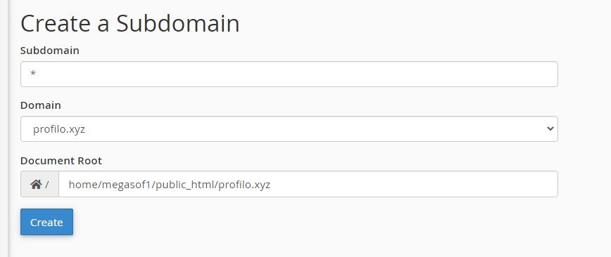 Wildcard Subdomain Form