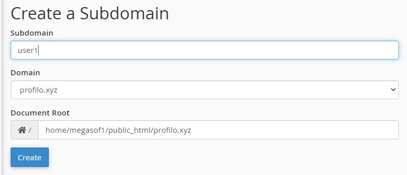 User Subdomain Form